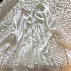 a new day White Long Sleeve Tie Front Blouse
